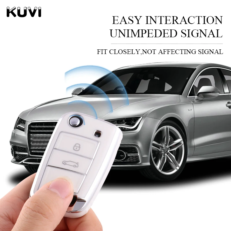 Car Remote Key Case Cover Shell key case cover key case car key shell remote control case cover For VW Volkswagen Golf 7 MK7 Tiguan MK2 For SEAT Ateca Leon FR 2 Ibiza Skoda Octavia A7