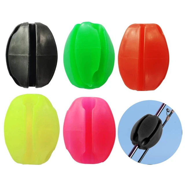Fishing Rod Tie Fastener Anti-Collision Fishing Rod Holder Protector Ball  Silicone Portable Flexible Reusable Tackle Accessories
