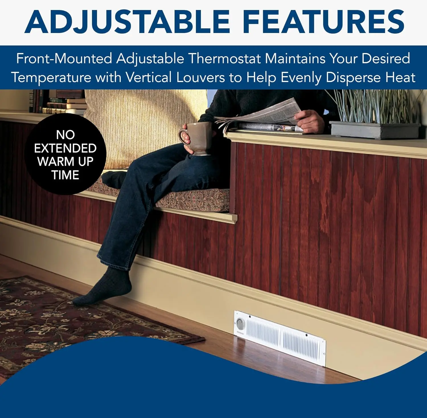 -NuTone 112 Heater, Covers 150 sq. ft. at Factory Wired Voltage, White
