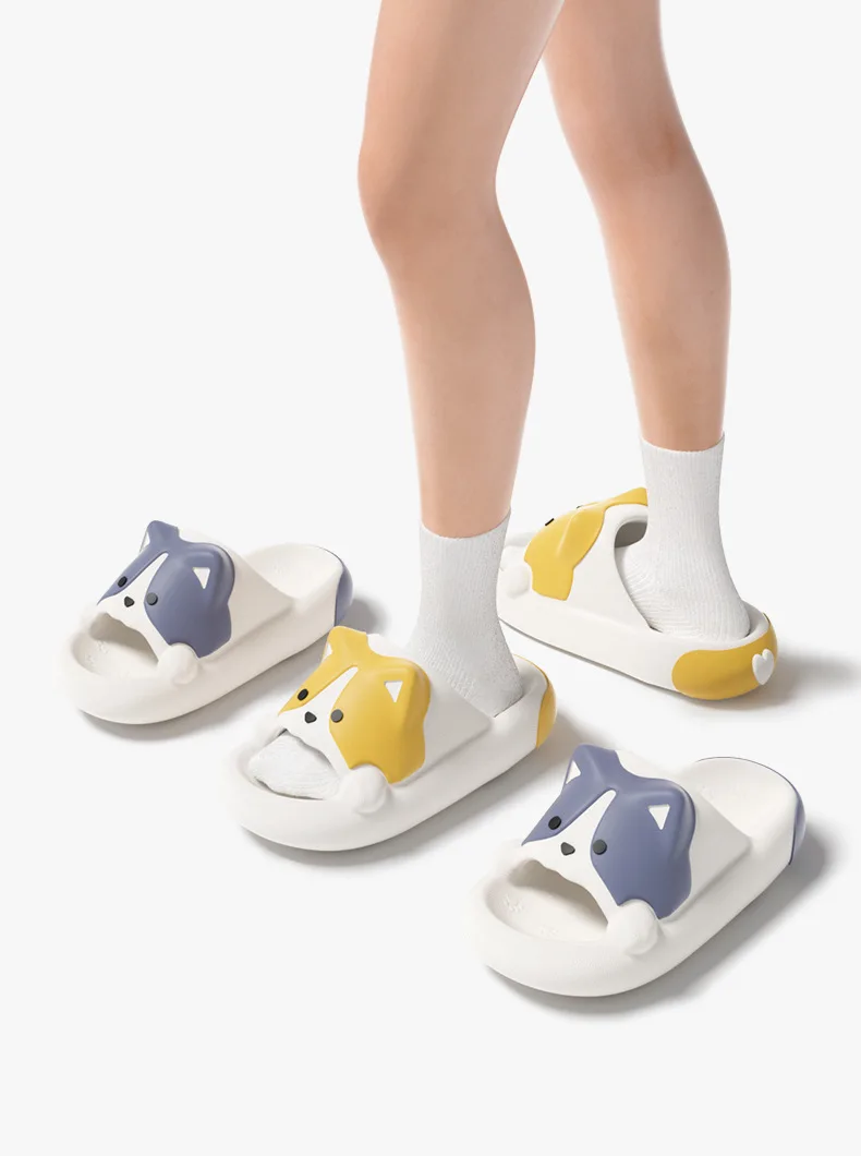 Women's Cartoon Dog Pattern Slip-resistant Eva Bathroom Slides_voghion.com