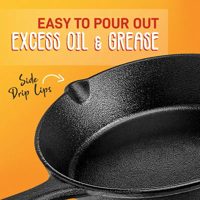 3Pcs Cast Iron Skillet,6 Inch, 8 Inch And 10Inch Non-Stick Skillet  Pre-Seasoned Frying Pan For Frying Saute Cooking Meat - AliExpress