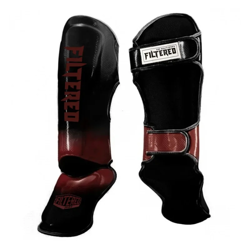 FILTERED SPORTS Adult Muay Thai Kick Boxing MMA Grappling Instep Shin Guard Pads Karate Foot Shank Leg Protectors Ankle Support