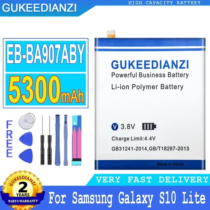 

GUKEEDIANZI Replacement Battery, EB-BA907ABY for Samsung Galaxy S10 Lite, S10Lite, 5300mAh, Phone Batteries, Free Tools