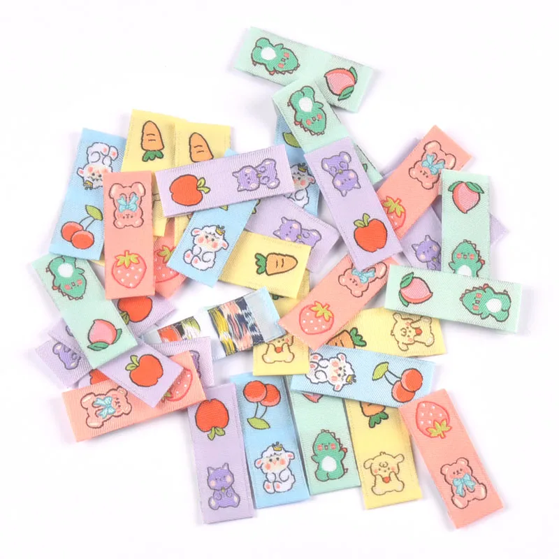 Description Picture 5 of item50Pcs Colorful Mixed Animal Fruit Embroidery Colth Labels Kid Garment Washable Care Tags Sewing Accessories Crafts DIY Supplies