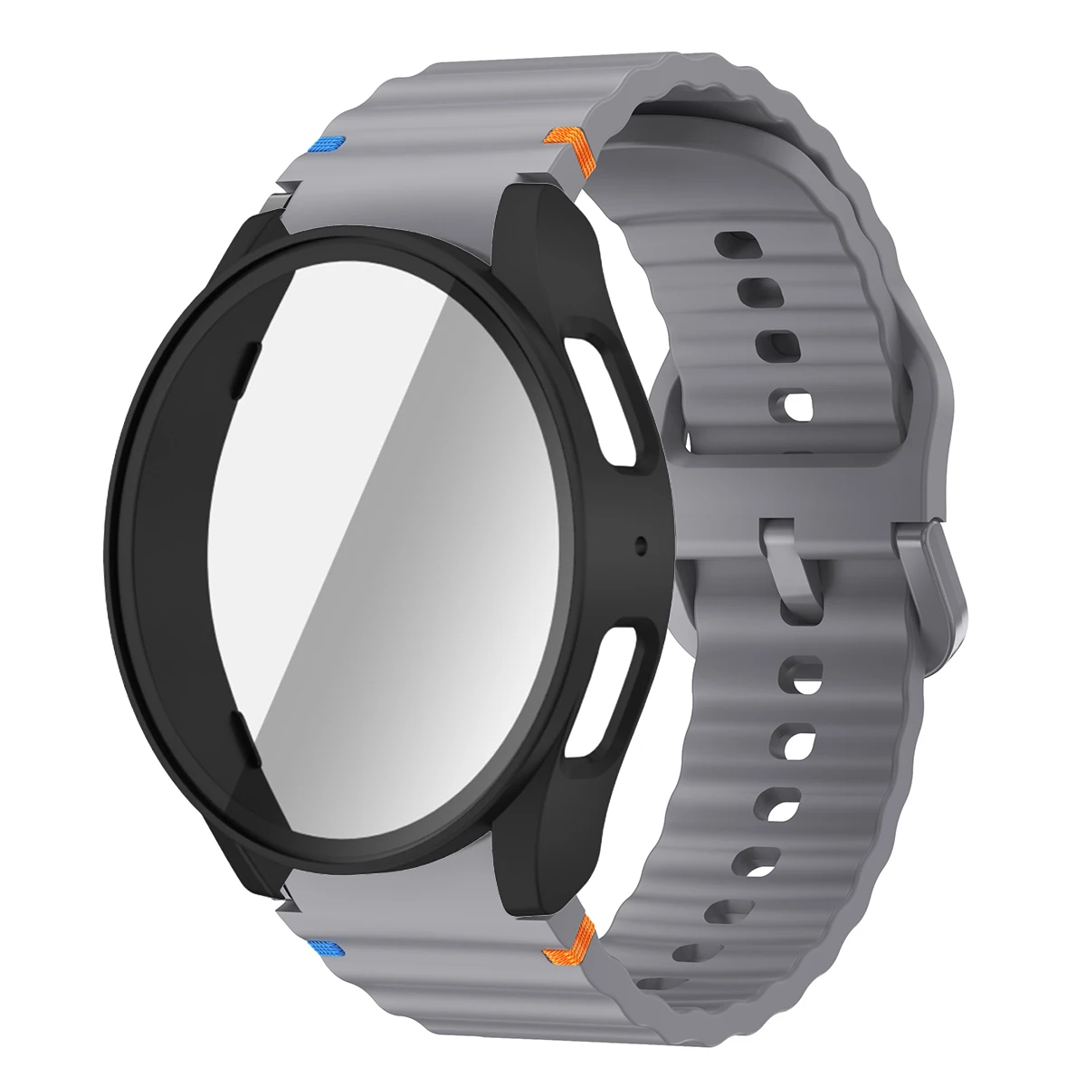 Silicone Watch Strap with Case and Screen Protector for 40-44mm Smartwatches - Durable Wrist Accessory