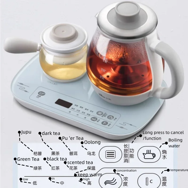 Bear 220V Electric Tea Stove with Temperature Control for Office and Home Use ea Boiler 전기 티포트 hervidor de agua el&eacute;ctrico