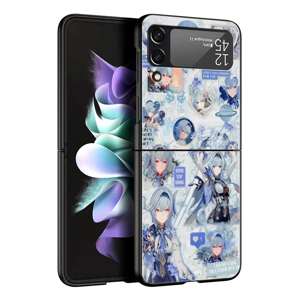 Genshin Impact Hard Folding Black Phone Case - Sleek Protective Back Cover