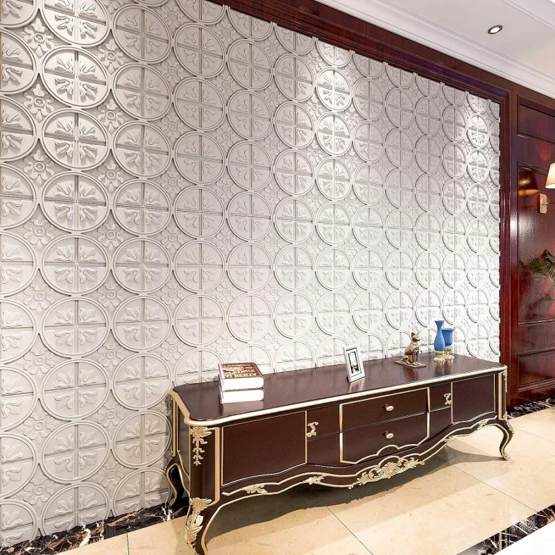 Drop Ceiling Tiles 2x2, Glue-up Ceiling Panel, Fancy Classic Style in White