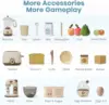 Robud Kids Toy Kitchen Set Wooden Play Kitchen Appliances with Toaster Mixer Blender  kitchen Playset for kids 4-Set 6