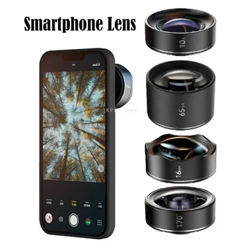 Obiettivo Smartphone 10x Macro 65mm Ritratto 170 °   Obiettivo ultra grandangolare Fisheye da 16 mm per cellulare IPhone 15 14 13 X Pro Max Samsung