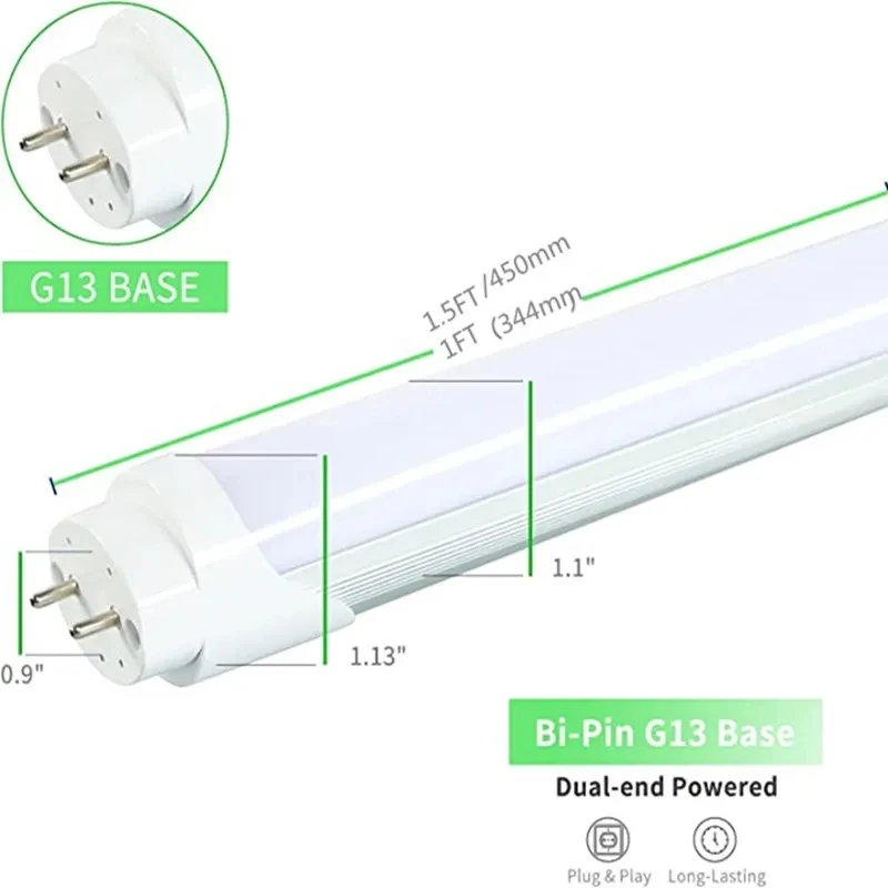 Led Tube T8 LED Tube 344mm 450mm High Power Led Tube Light Lamp Home 1Feet 1.5FT LED Tube T8 4W 6W G13 AC 100-240V 220V SMD2835