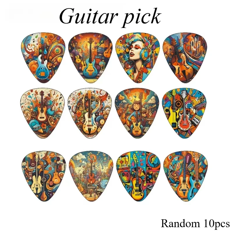 10Pcs Random New 0.46/0.71/1.0Mm Guitar Paddles Cartoon Couples Acoustic Guitar Picks Musical Instrument Accessories Pick