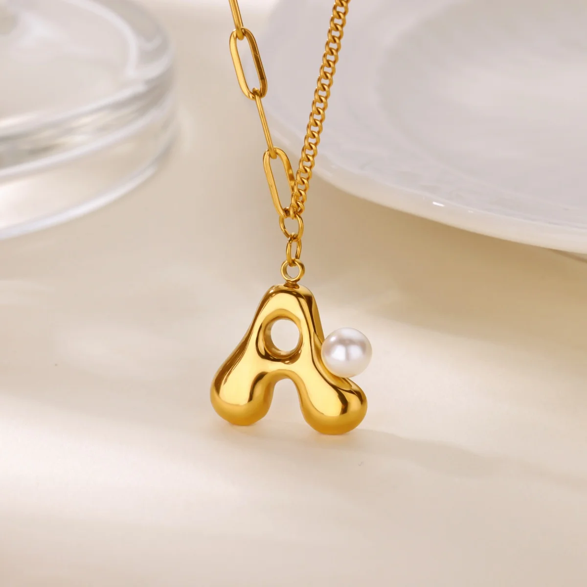 Initial Letter Pendant Necklace For Women