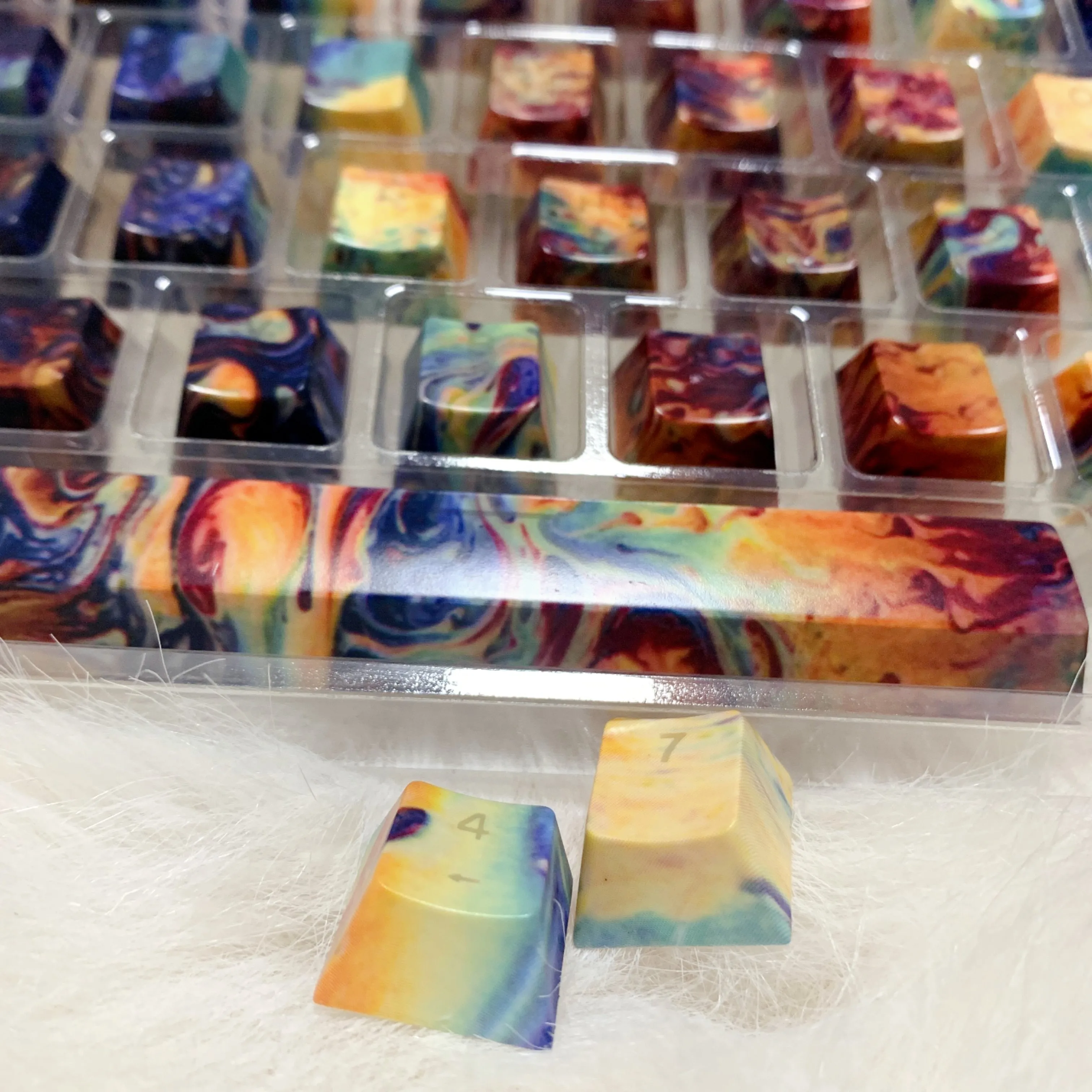 Pintura a Óleo Artística Keycaps Doubleshot Backlit 108 Chaves Verniz de Cozimento de Transferência de Água Keyconjunto Teclado para Interruptor mx Mecânica - Imagem 6