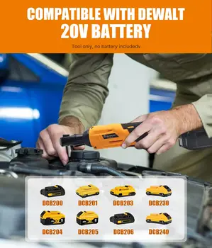 Cordless ratchet wrench set, 60 foot pound torque, 400RPM variable speed, DCF513B replacement tool (tool only) 2