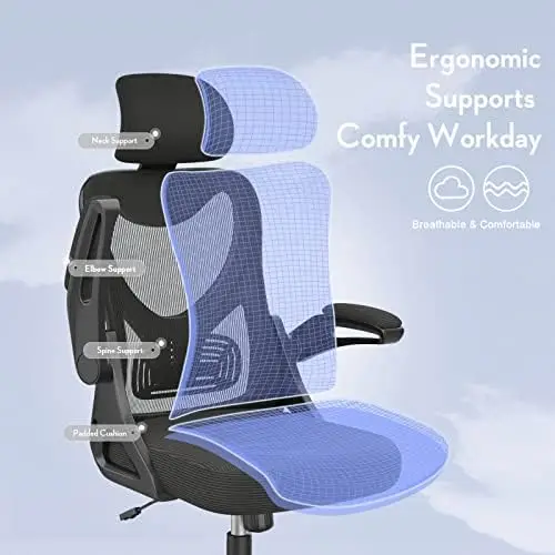 Best Office Ergonomic Lumbar Support Office Chair -Black