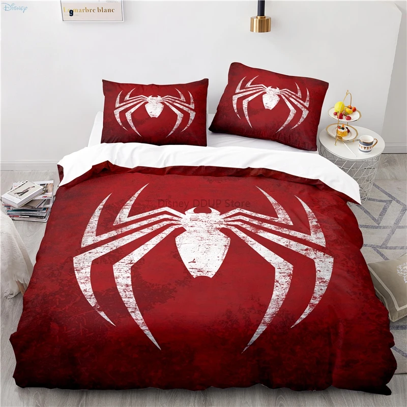 Spider Man Printed Duvet Cover Sets with Pillowcase Adult Children Classic Cartoon 3d Bedding Sets Bedroom Decor Queen King Size 