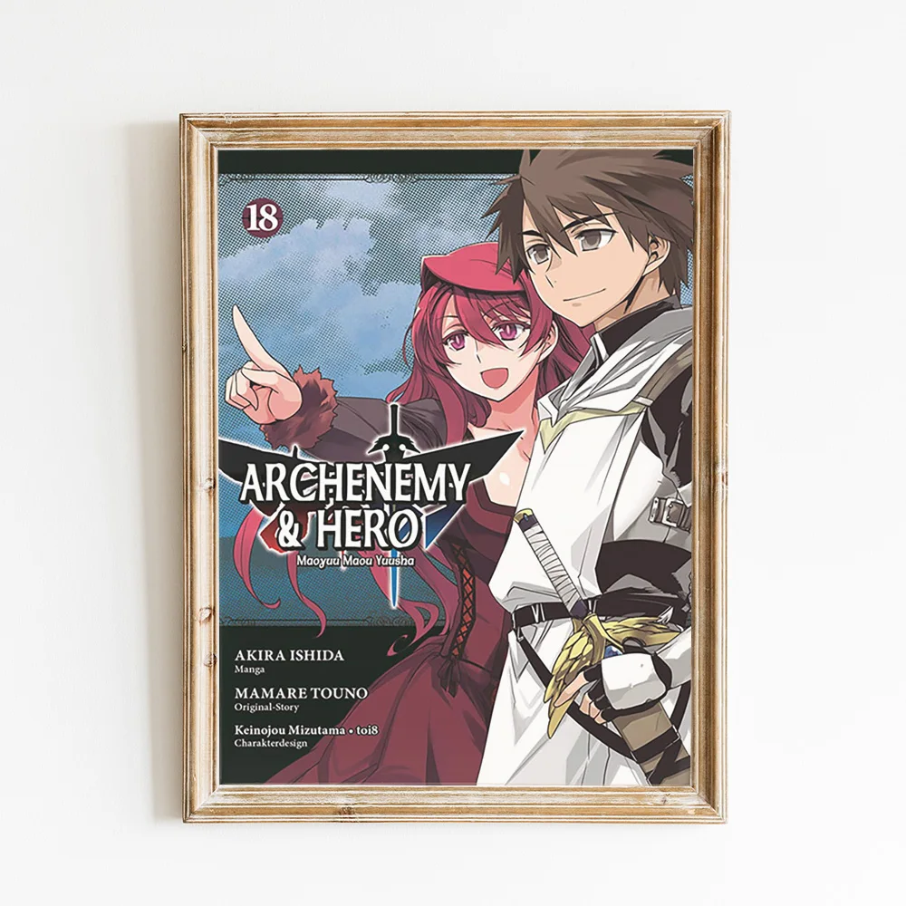 Isekai Maou to Shoukan Shoujo no Dorei Majutsu Anime Poster manga picture  with solid wood hanging scroll with canvas painting - AliExpress