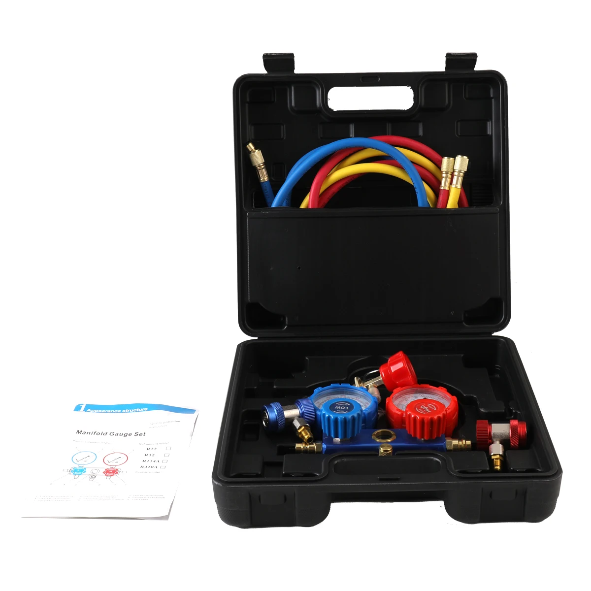 

Air Conditioner Tool Kit R134A A/C Air Refrigeration Manifold Gauge Set HVAC Diagnostic Freon Charging Tool + Hose Length 5 FT