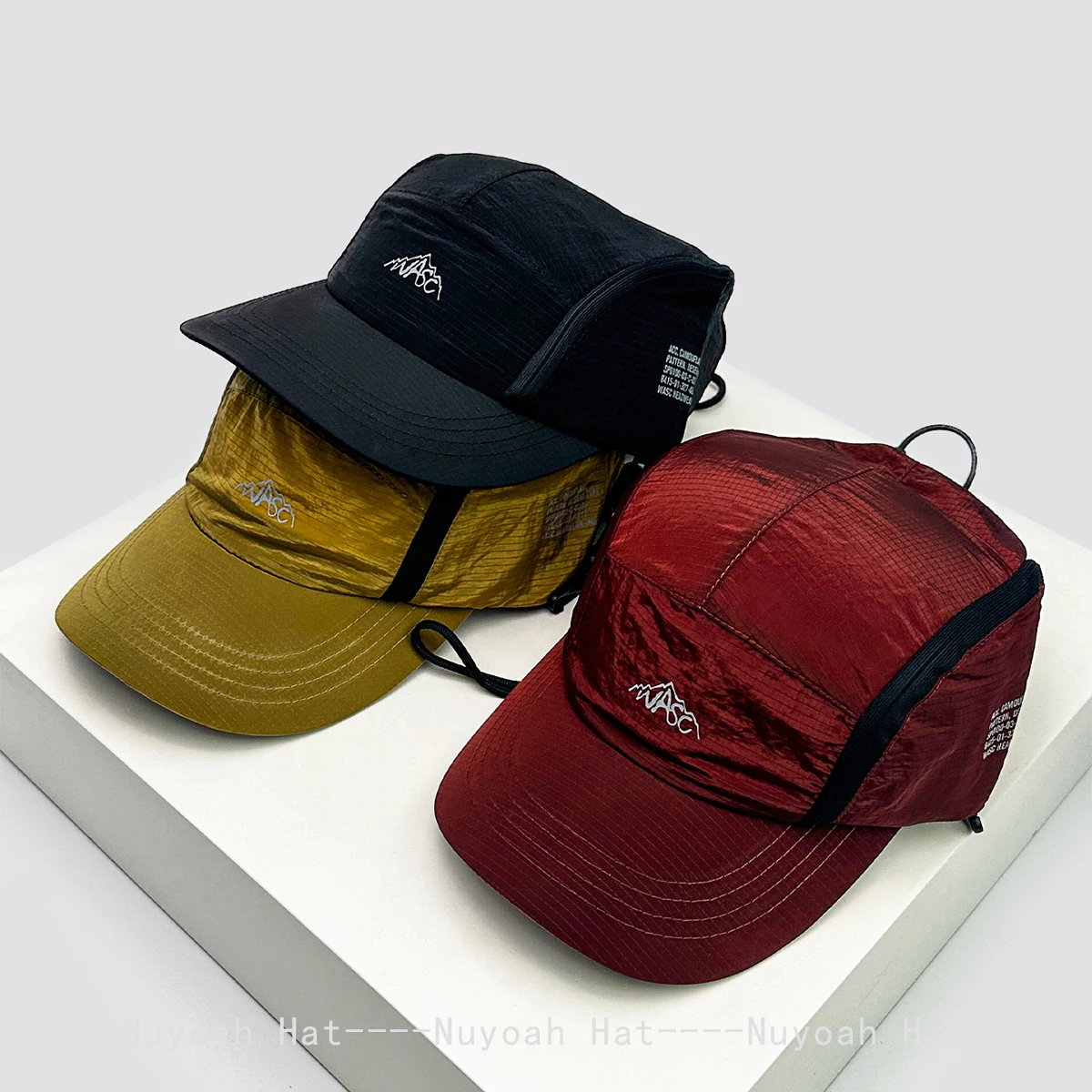 Neue Unisex Japanische Schnelltrocknende Baseballkappen mit Schriftzug, Sonnenschutz, Winddichtem Kordelzug, Atmungsaktive Schirmmützen, Vielseitige Retro-Ins-Style Caps