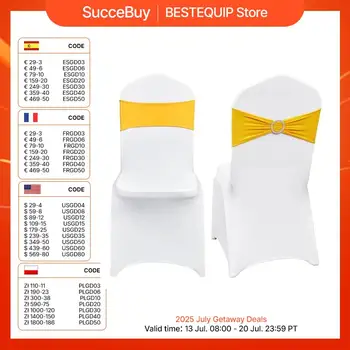 SucceBuy 30/50 set Fodere per sedie pieghevoli in spandex elasticizzato Fodere per sedia aderenti con fasce per sedie Fodere lavabili rimovibili 1