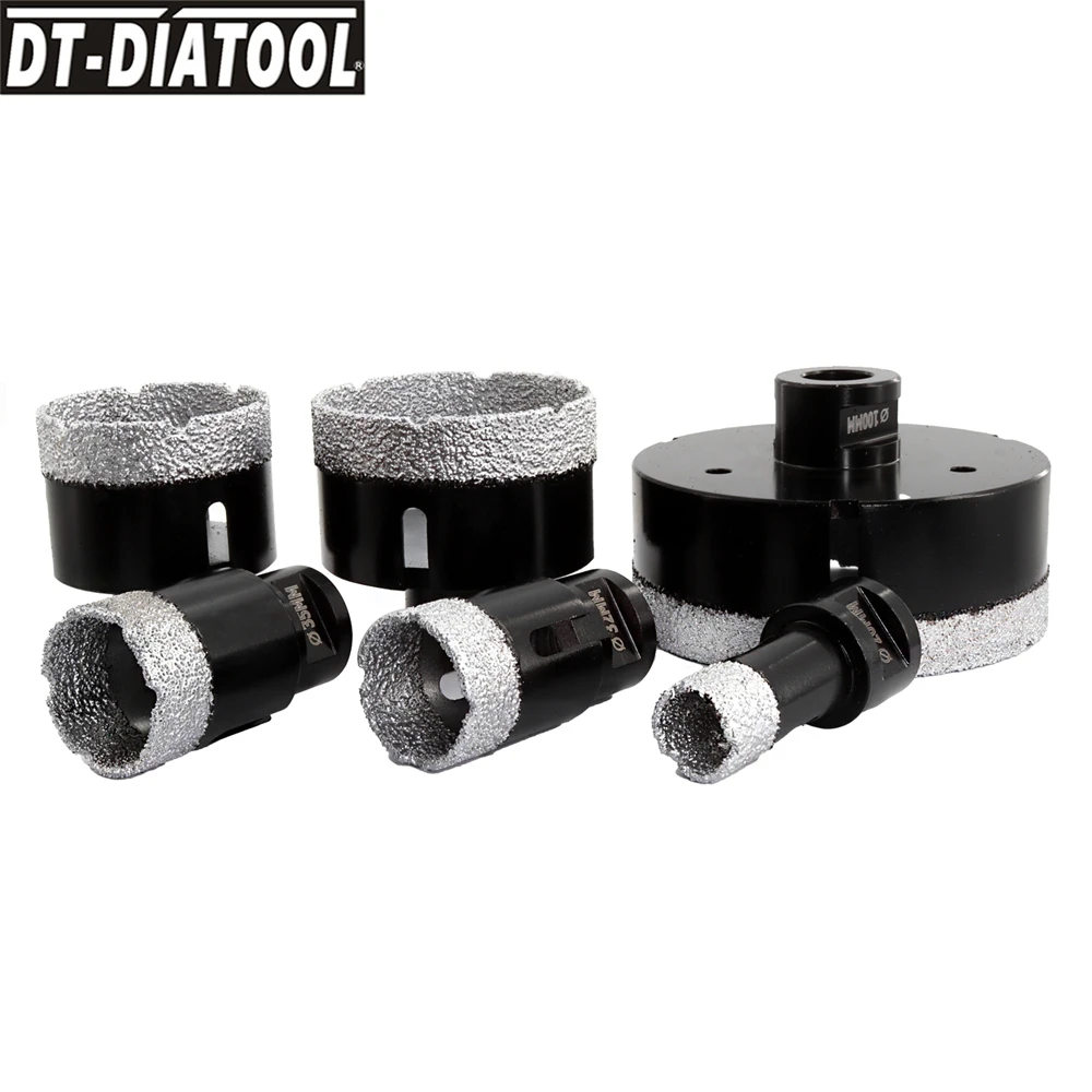 DT-DIATOOL 6-teiliges Diamant-Bohrkronen-Set mit 20–100 mm für Porzellanfliesen, Granit, Marmor, Lochsäge, Werkzeug-Set, M14-Gewinde – Detail 7