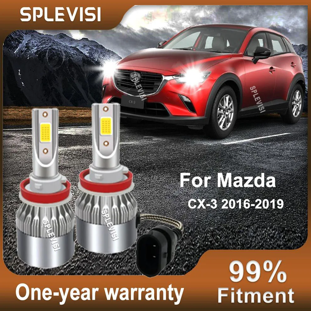 

2x car led light Headlight Low Beam Bulbs 6000K White Replace Kit 12v For Mazda CX-3 2016-2019 CX-5 2013-2016 CX-9 2013-2015