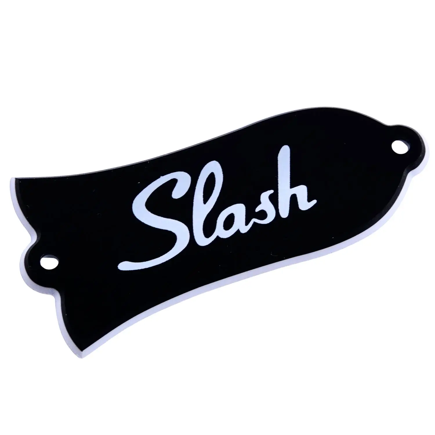 Black Bell Shape Truss Rod Cover Plate, 2-Ply, 2-Hole Design