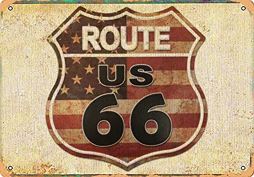

nobrand Route 66 Series Metal Sign 8x12 Inch Tin Sign 20x30 cm
