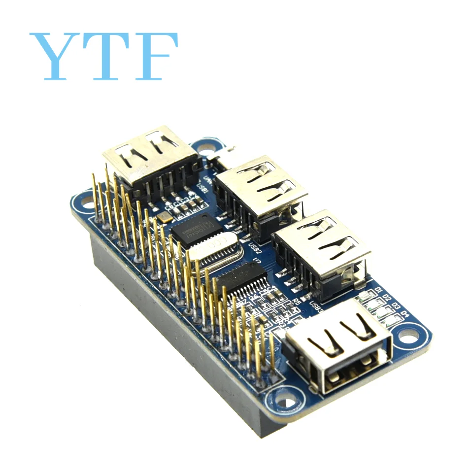 4 Ports USB HDM HUB HAT For Raspberry Pi 3 / 2 / Zero W Extension Board USB To UART For Serial Debugging Compatible With Raspberry Pi Expansion Board
