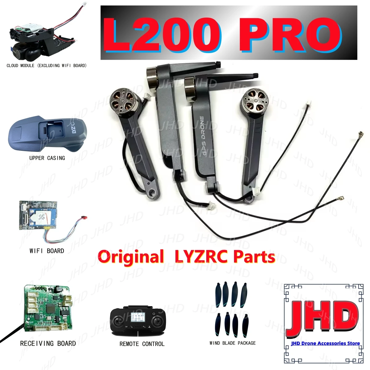 JHD L200 Pro Max RC Quadcopter Engines Arms Brushless Motor Parts L200 Blade Propeller LYZRC L200Pro MAX RC Drone Accessories drone propeller drone propellers drone propeller blades propeller replacement parts