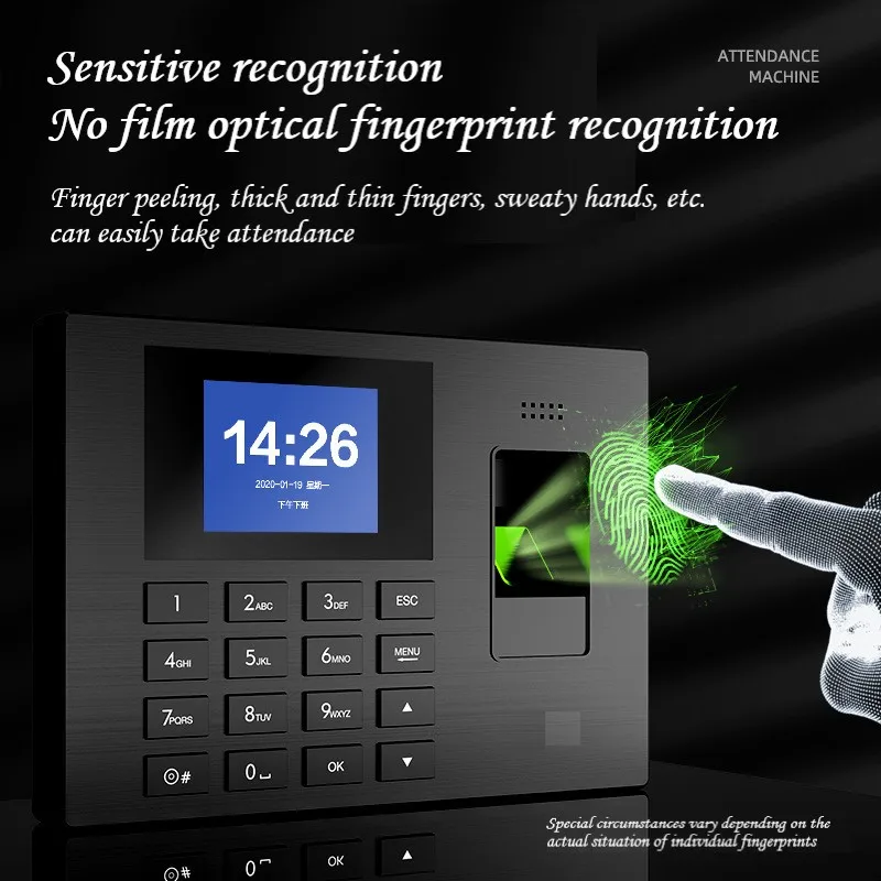 3960S Attendance Machine Work Punch Card Machine Fingerprint Recognition Sign-in Free Installation Software