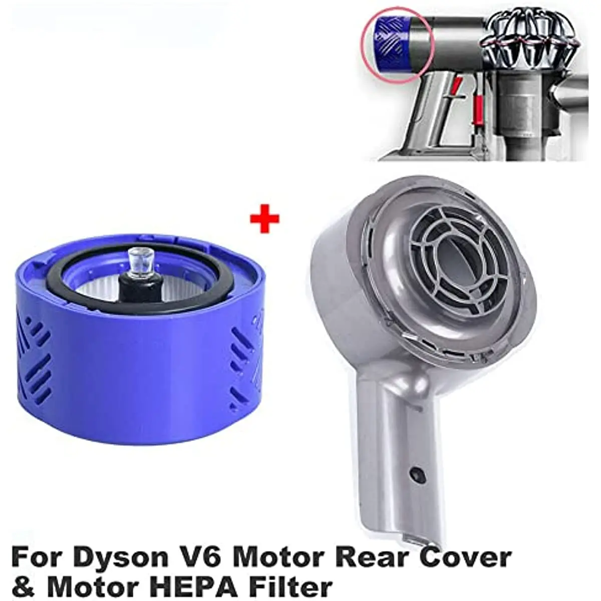 3pcs Dyson Couvercle arrière du moteur + filtre HEPA arrière + remplacement  du jeu de filtre