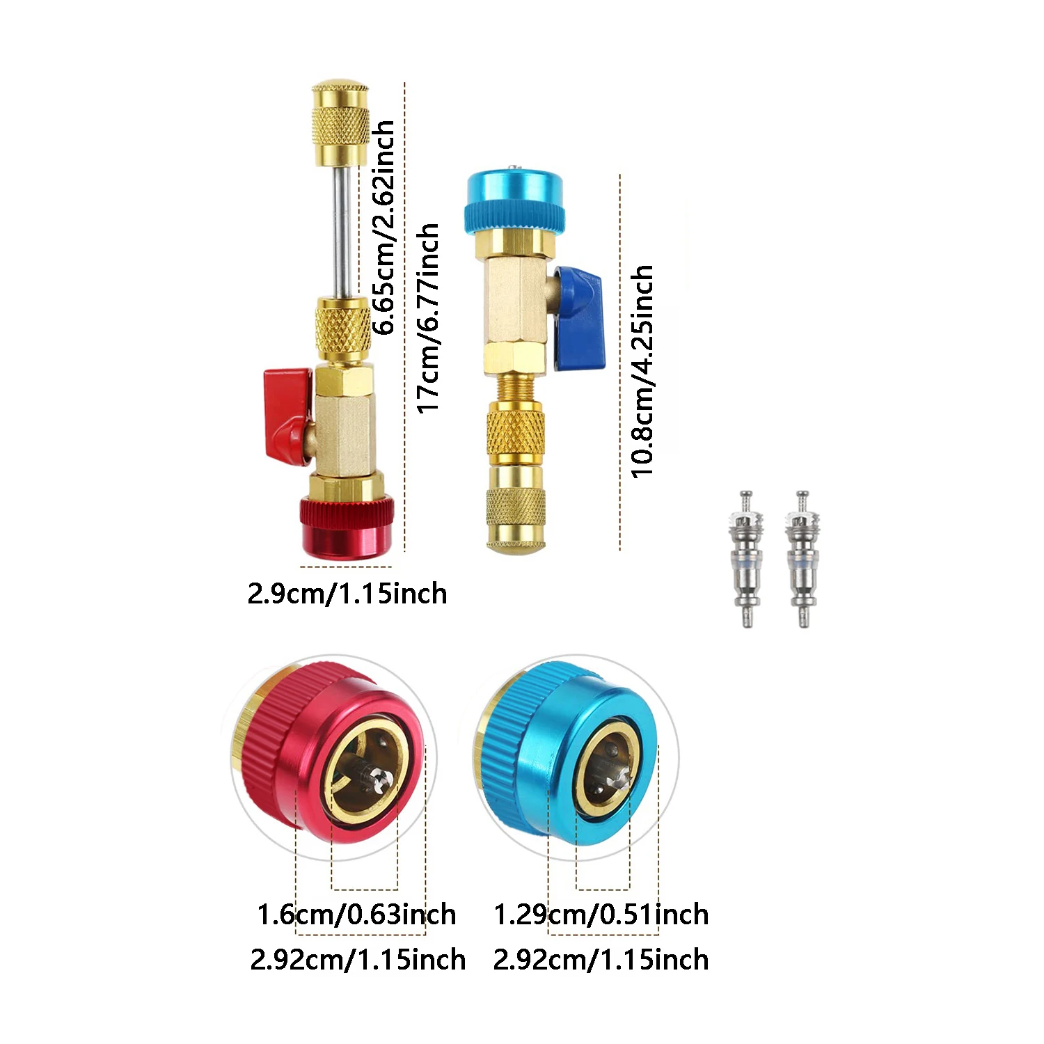 15-Piece AC Valve Core Kit - For R12 & R134a Systems, Includes Cores, Caps & Removal Tool - View #8