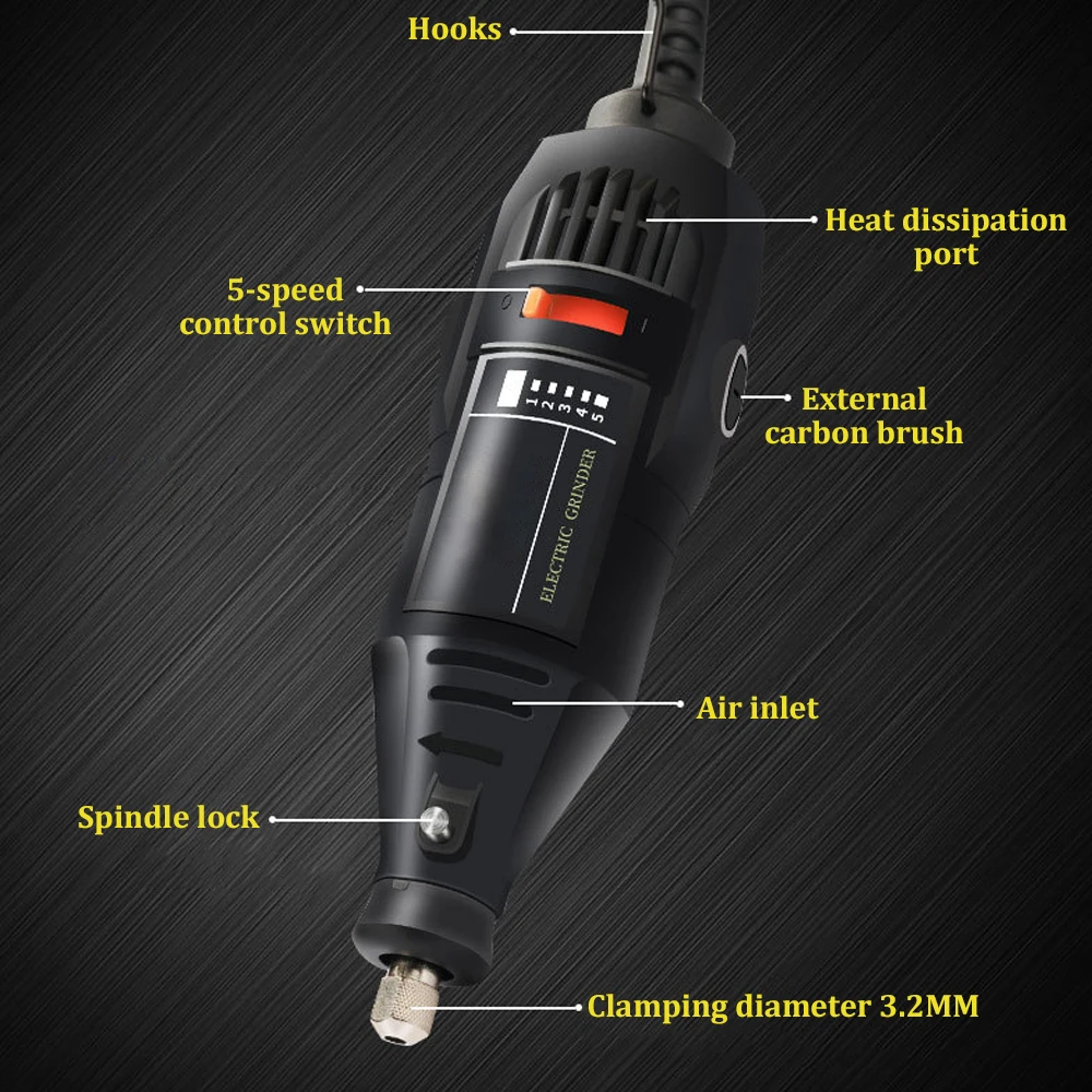 180W Power Electric Mini Drill Grinding Tool Set Rotary Drill Grinder Versatile Cutting Polishing Sanding Machine Bits Tools Kit mini sander grinder