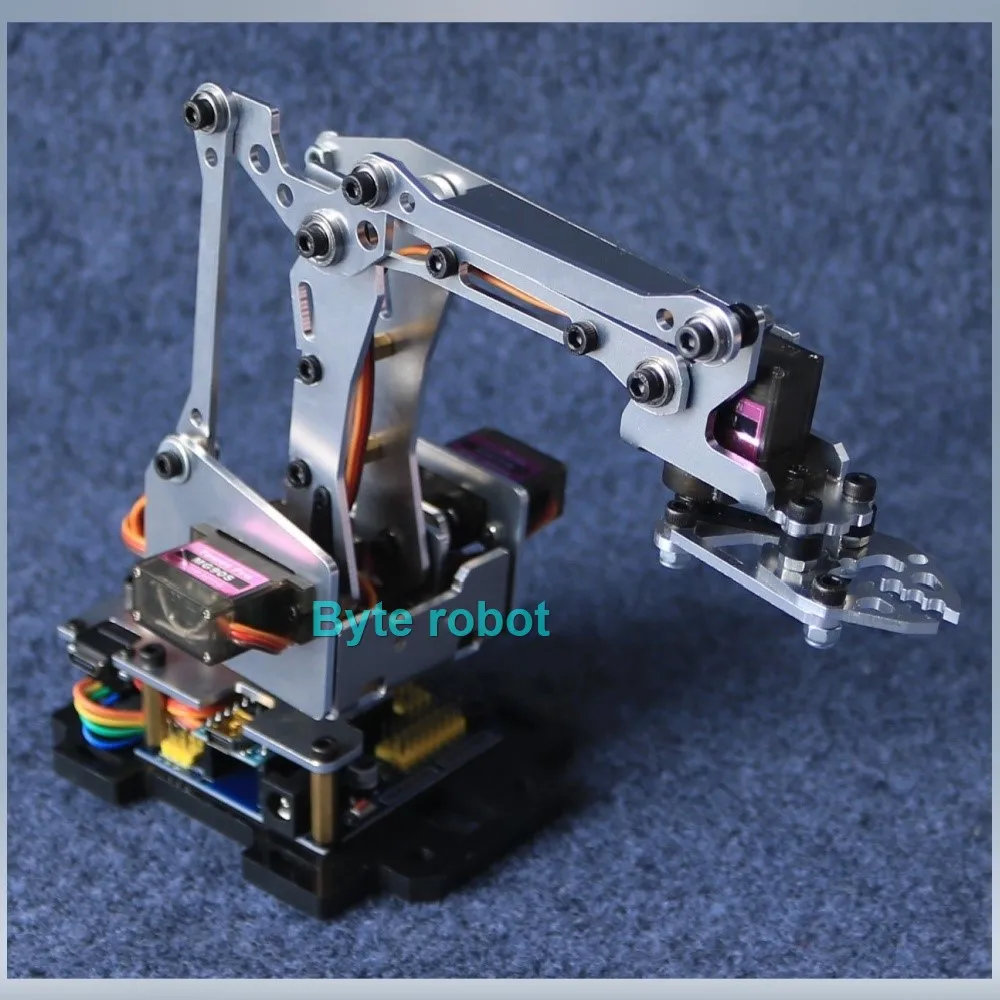 MG90S 4 자유도 로봇 팔, 금속 서보 MeArm 포함, 아두이노 로봇 팔 DIY 키트, 앱 제어, 기계식 클로 클램프, 프로그래밍 가능 키트
