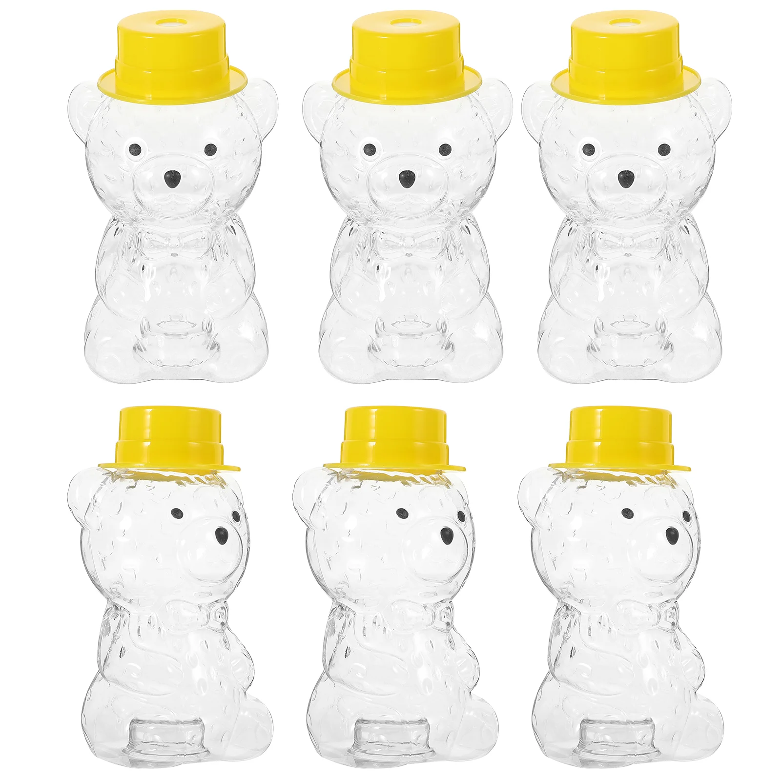 

6pcs Cartoon Bear Shape Bottle Multi-functional Water Bottle Empty Plastic Drinking Bottle