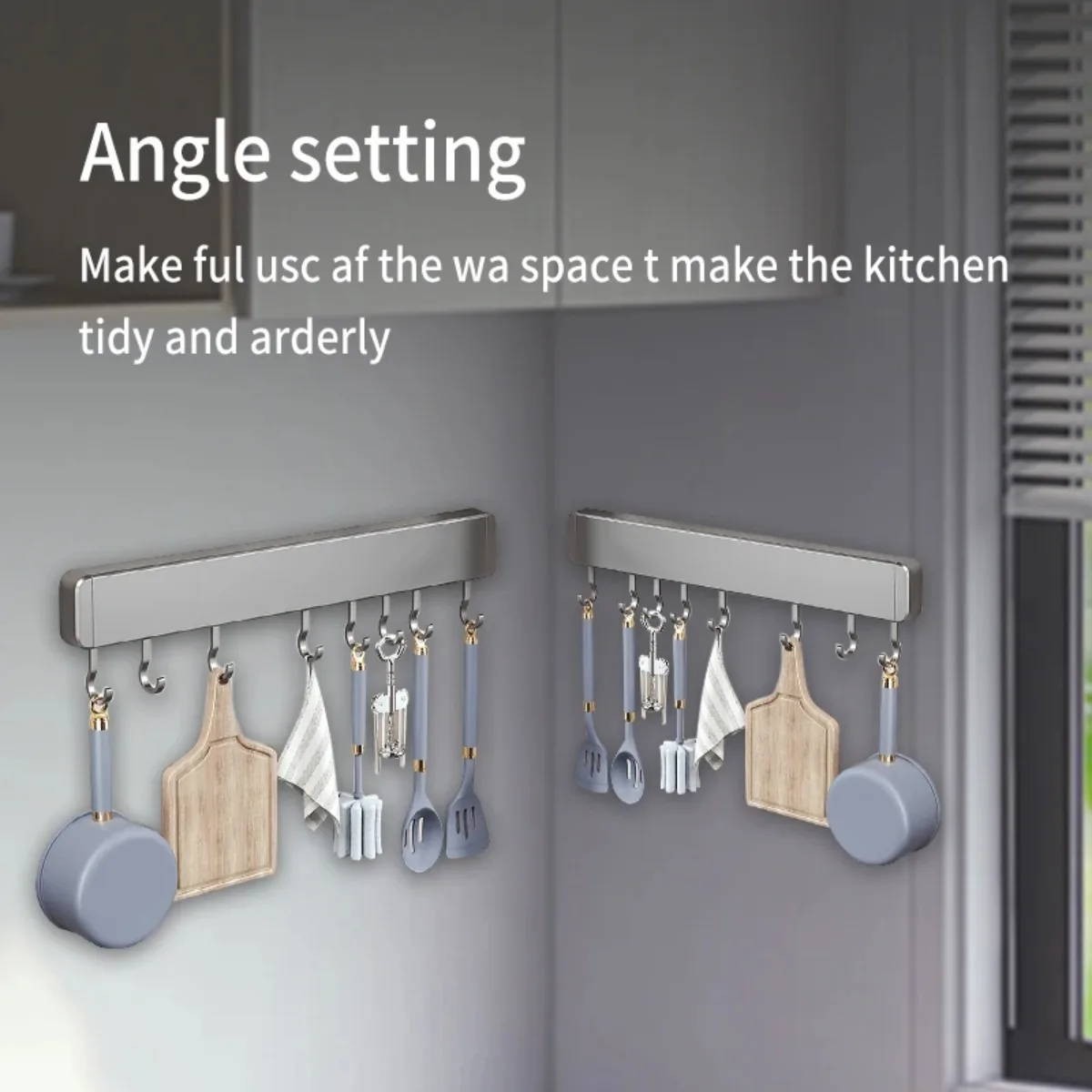 Kitchen Storage Rack Hook Free Punch Removable Wall Mounted Shelf Easy Installation
