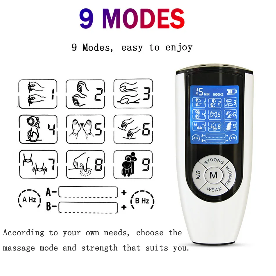 Strongest Electro Stimulation/BDSM/Therapy Tens Massager,Electric Shock Sex Toys Charging Host Controller,Cable,E-stim Power Box