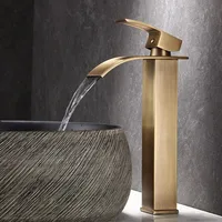 ก๊อกน้ําห้องน้ําทองเหลือง Antique Bronze ก๊อกน้ําอ่างล้างหน้า Hot & Cold ห้องน้ําอ่างล้างจานก๊อกน้ําน้ําตก Lavotory ก๊อกน้ําก๊อกน้ํา TAP 2