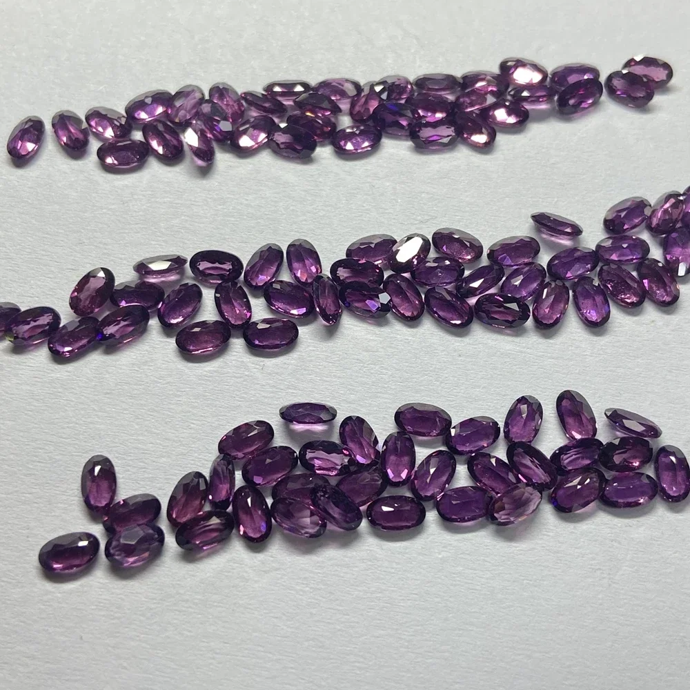 Meisidian Oval Cut 3x5mm Natural Gemstone A Quality Original Brazil Purple Garnet Gemstone On Sale