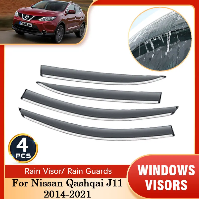 4xForNissanQashqaiJ11RogueSport20142021DeflectorsGuardsSun