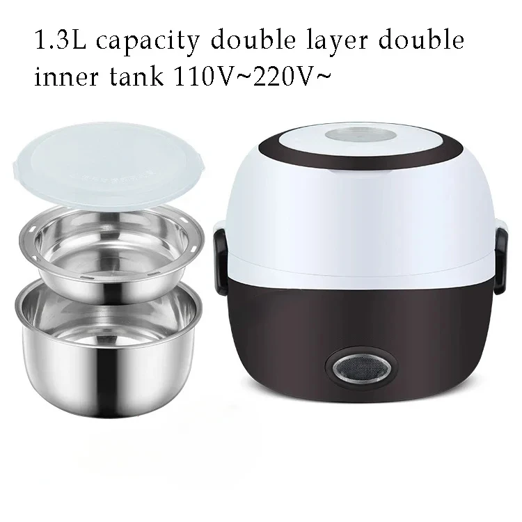 For  Rice Cooker Stainless Steel 2/3 Layers Steamer Portable Meal Thermal Heating Lunch Box Food Container Warmer 2