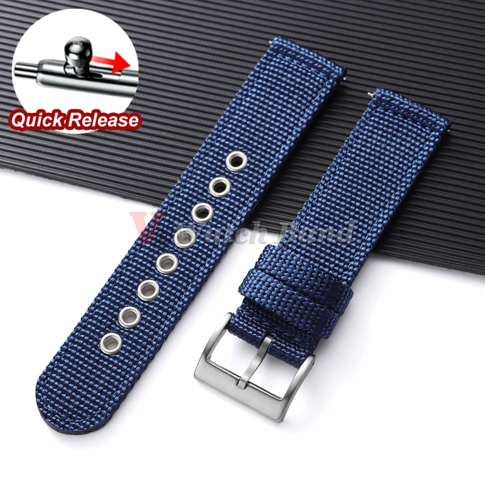 Durable Canvas Woven Nylon Quick Release Watch Strap