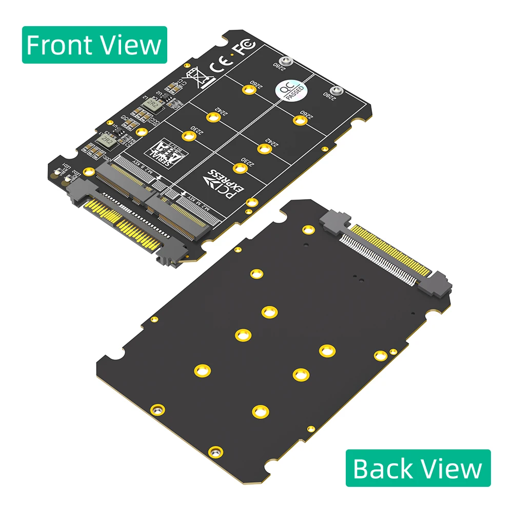 M.2 SSD to U.2 Adapter 2 in 1 M.2 NVMe SATA-Bus NGFF SSD to PCI-e U.2 SFF-8639 PCIe M2 Adapter Converter for Desktop Computers