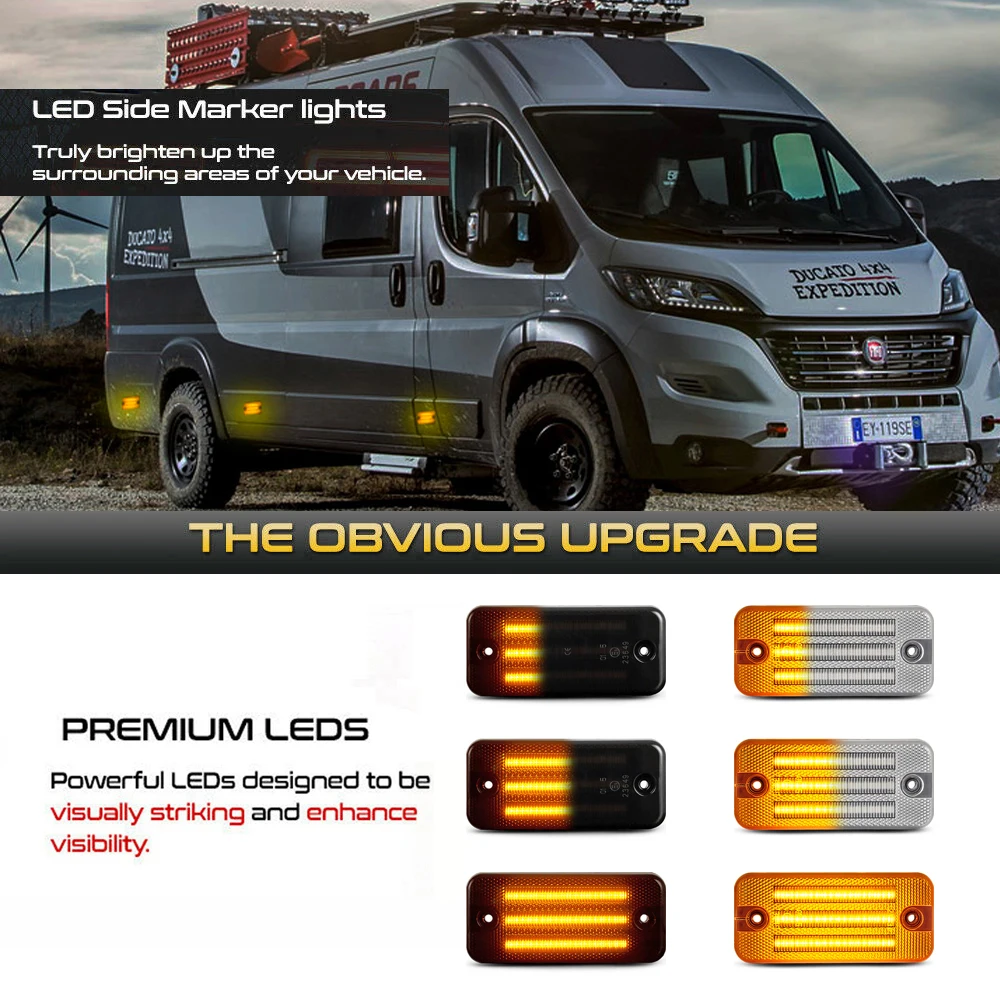 LED Dynamic Side Marker Lamps Fender Blinker Signal Light For Iveco Daily Stralis Citroen Jumper Relay Peugeot Boxer Fiat Ducato