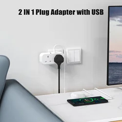 Universal Dual - Function Travel Adapter with High - Speed USB Charger (33W) - UK