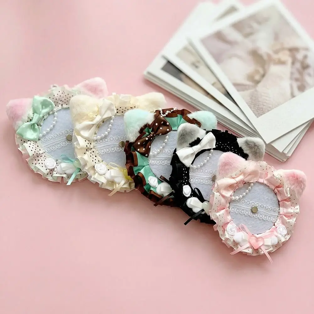55-75mm 58mm 캔 배지 커버 고양이 귀 디자인 귀여운 배지 진열 케이스 한국 스타일 핸드메이드 DIY 페인트백 필러 소녀용
