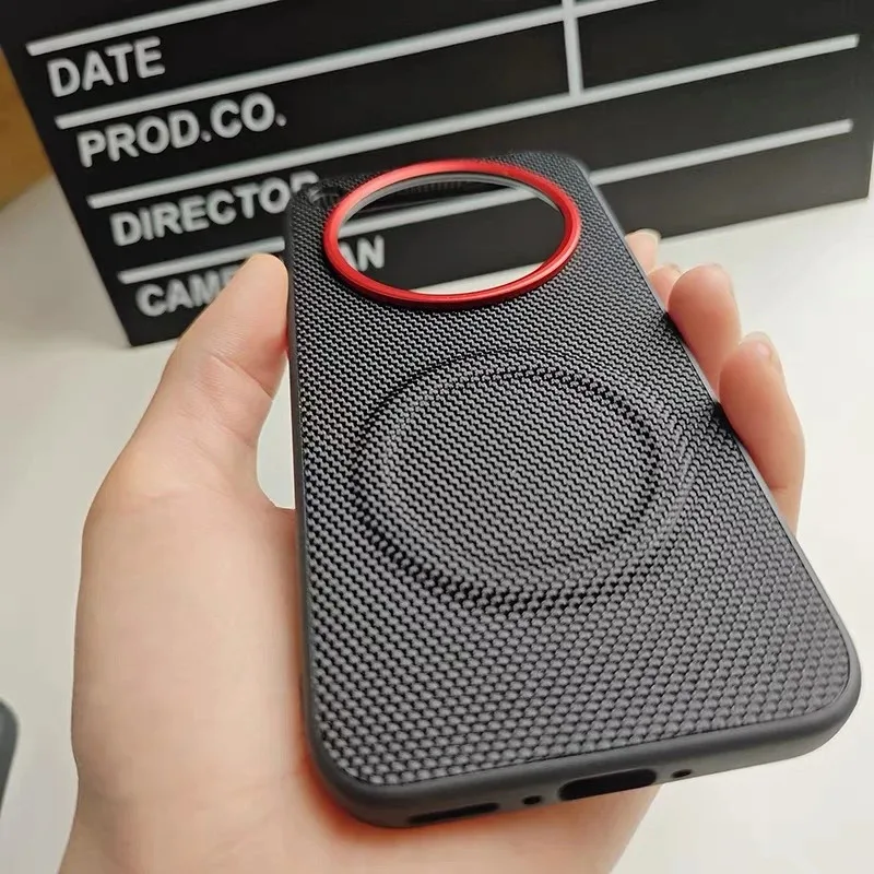 Shockproof Nylon & Leather Matte Back Cover with Magnetic Closure