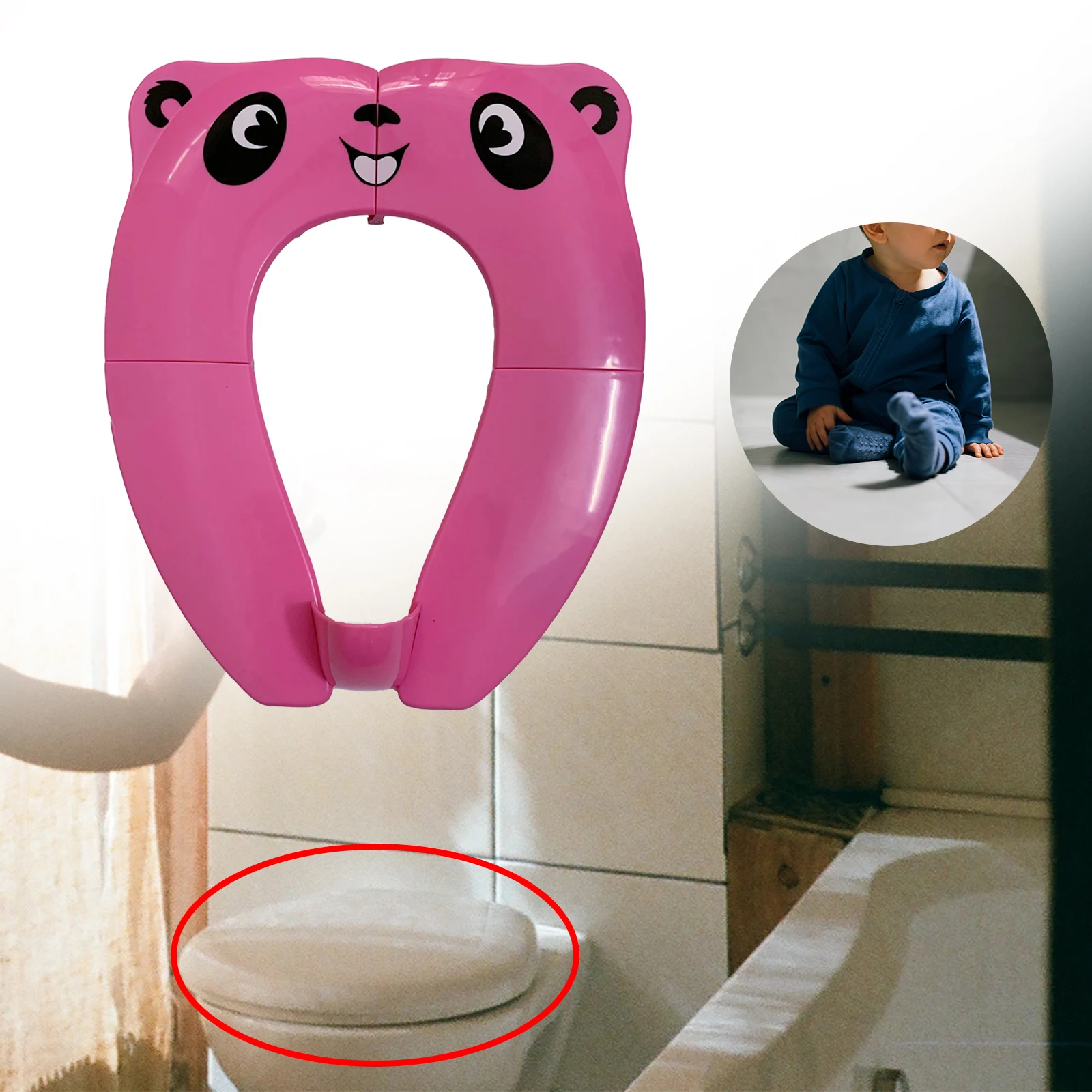Toilet training Seat Fits Round Oval Toilet Kid Toddler Toilet Training Seat Potty Seat Toilet Potty Seat Ring with Storage Hook